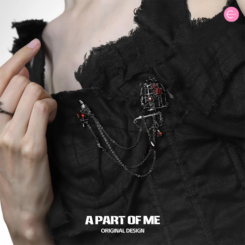 A Part Of Me Birdcage Brooch – Gothic Luxury Suit Accessory