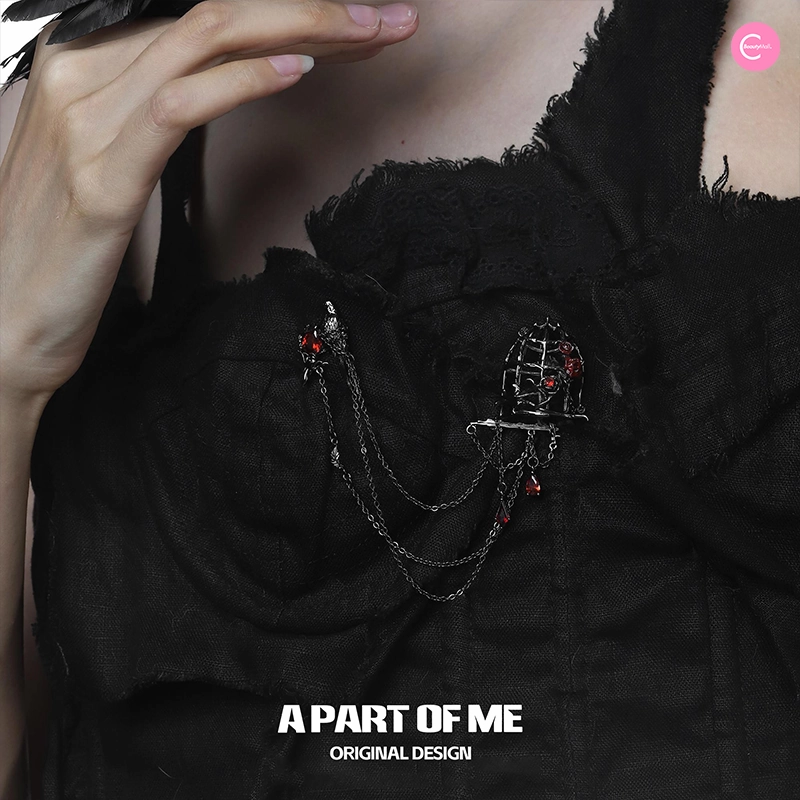 A Part Of Me Birdcage Brooch – Gothic Luxury Suit Accessory