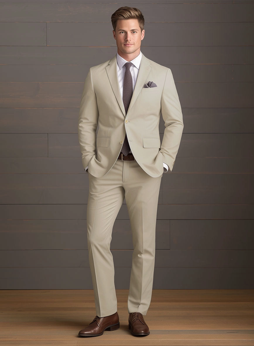 Army Khaki Stretch Chino Suit