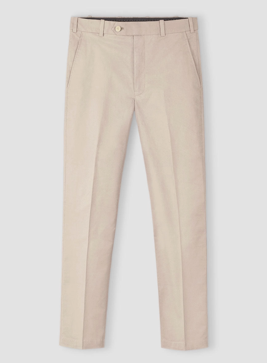 Beige Cotton Power Stretch Chino Suit