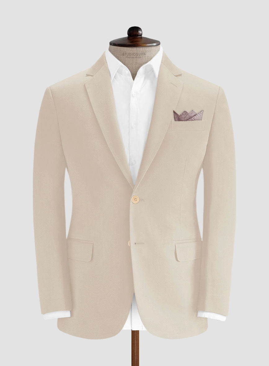 Beige Cotton Power Stretch Chino Suit