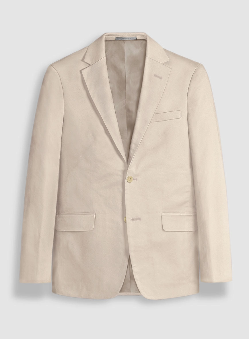 Beige Cotton Power Stretch Chino Suit