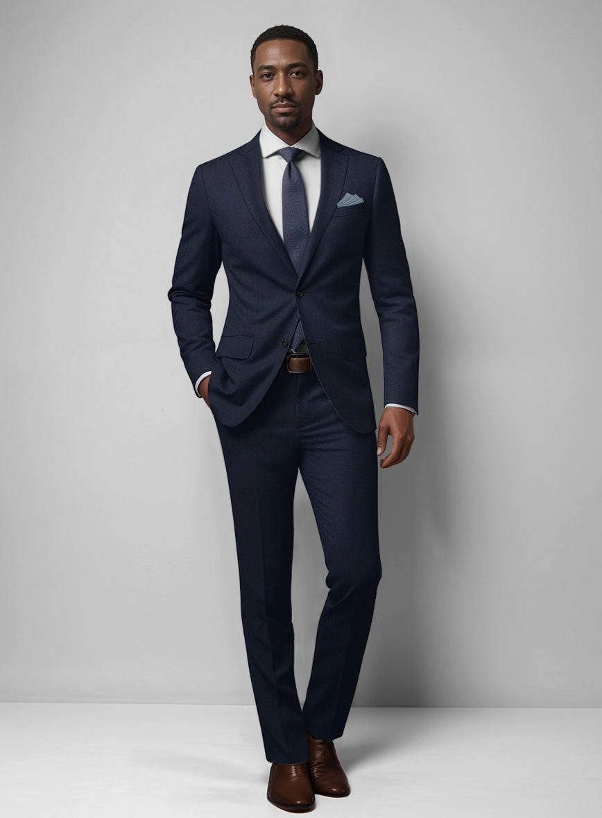 Birdseye Wool Blue Suit