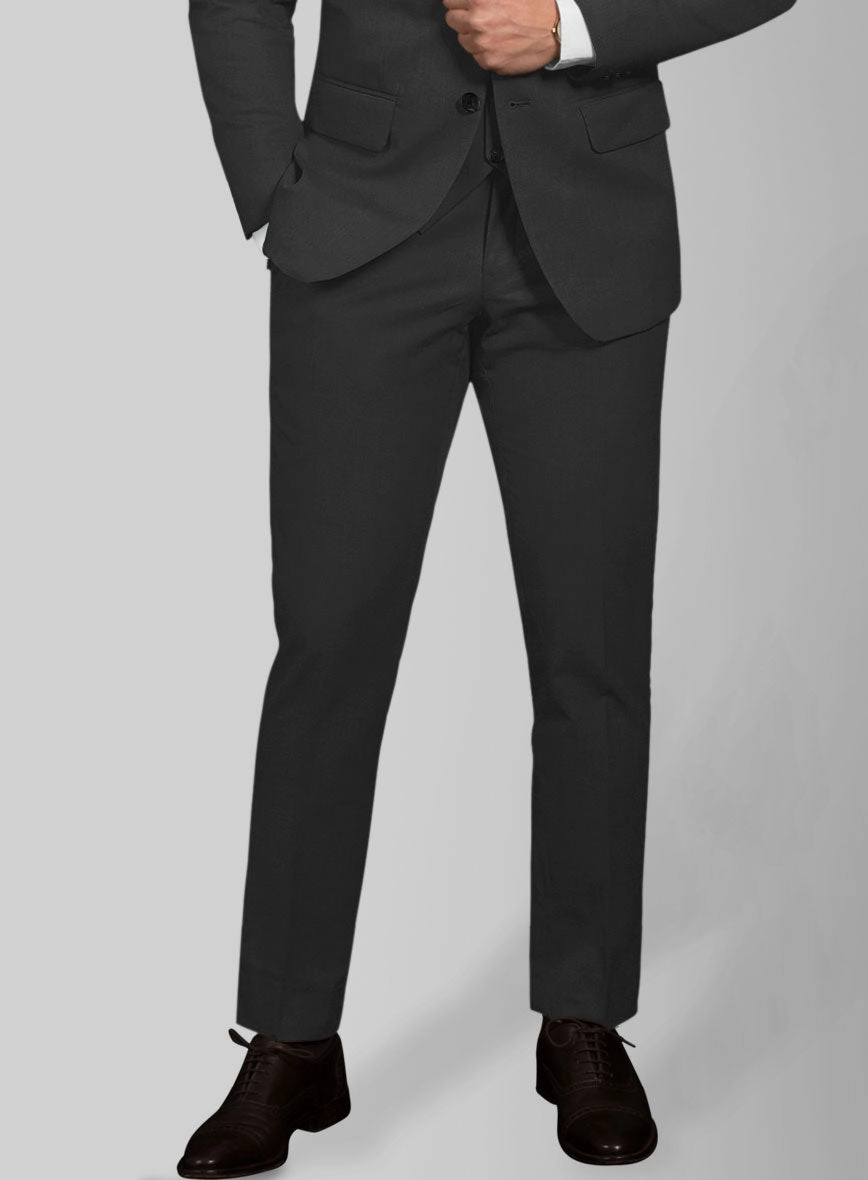 Black Feather Cotton Canvas Stretch Suit
