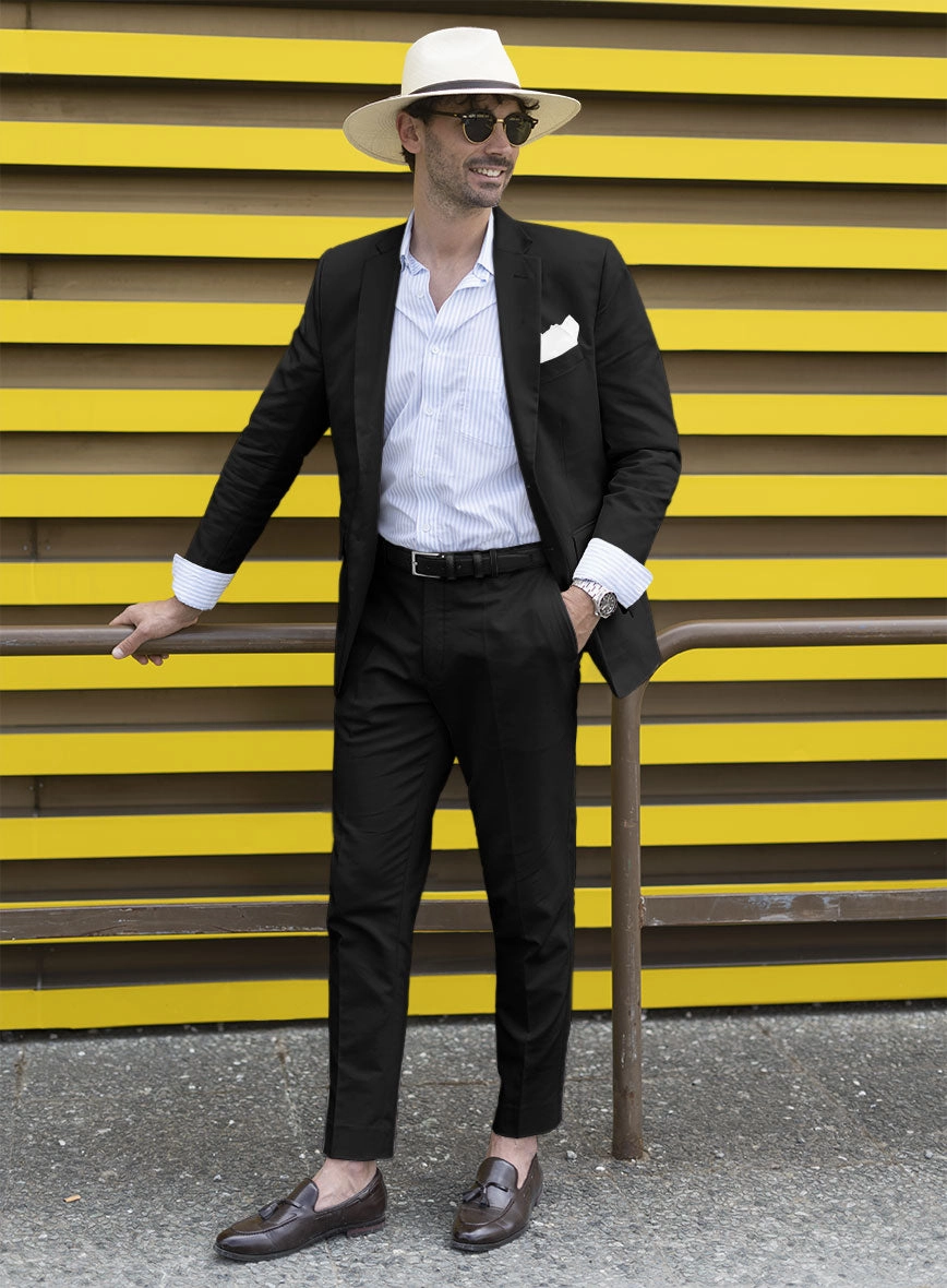 Black Stretch Chino Suit