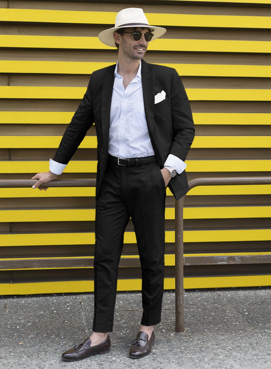 Black Stretch Chino Suit