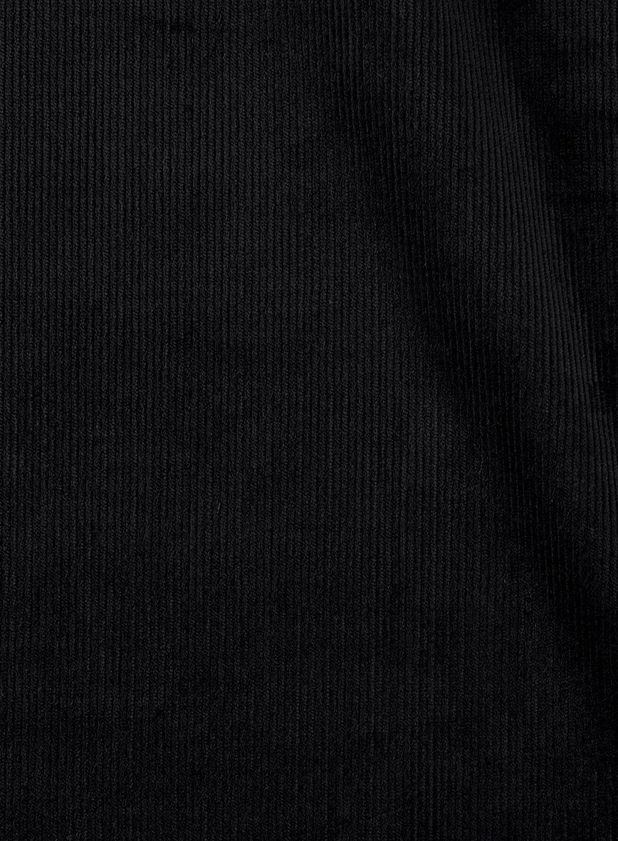 Black Stretch Pin Corduroy Suit