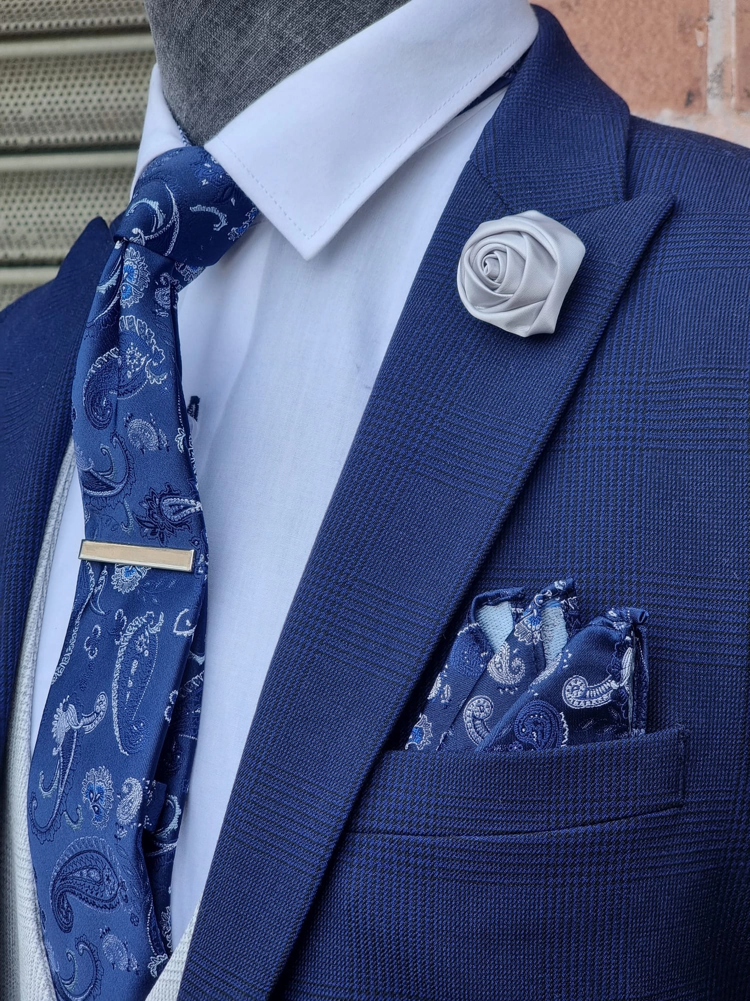 BROMLEY - NAVY 3PC WITH STONE BROMLEY Waistcoat