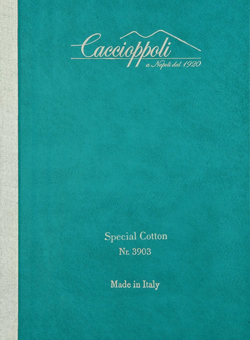 Caccioppoli Herringbone Solar Green Cotton Suit