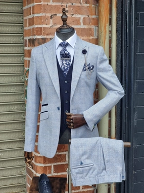 Caridi Sky - Suit with Caridi Navy Waistcoat