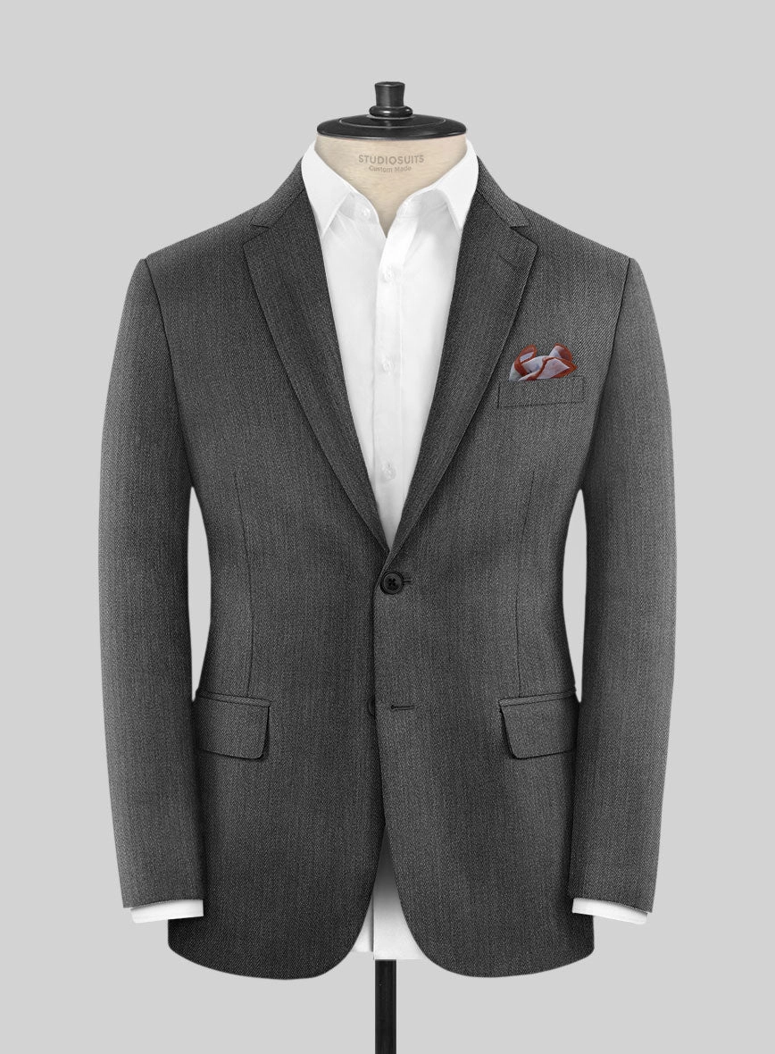 Cavalry Twill Dark Gray Wool Suit