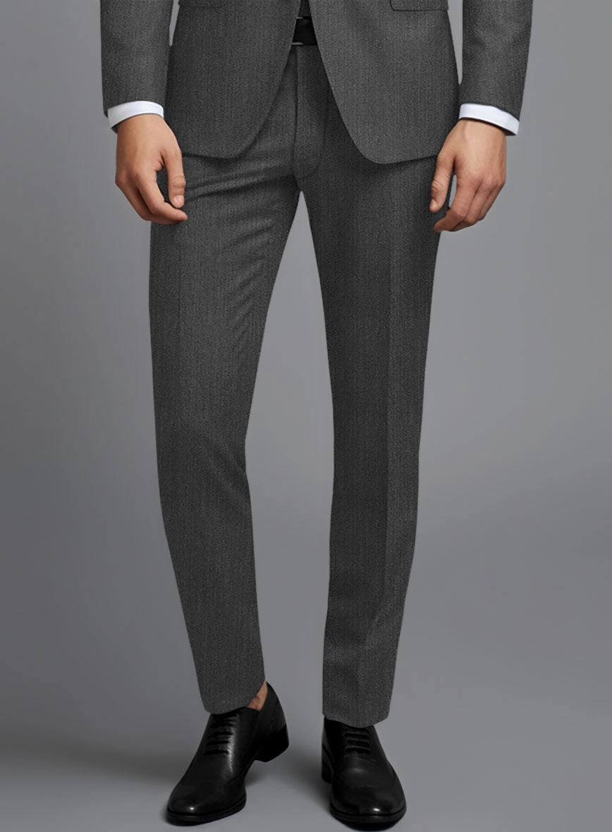 Cavalry Twill Dark Gray Wool Suit