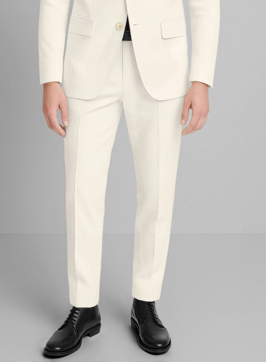 Cream Napoli Stretch Light Weight Cotton Suit