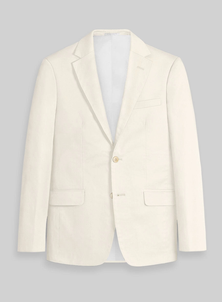 Cream Napoli Stretch Light Weight Cotton Suit