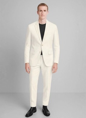 Cream Napoli Stretch Light Weight Cotton Suit