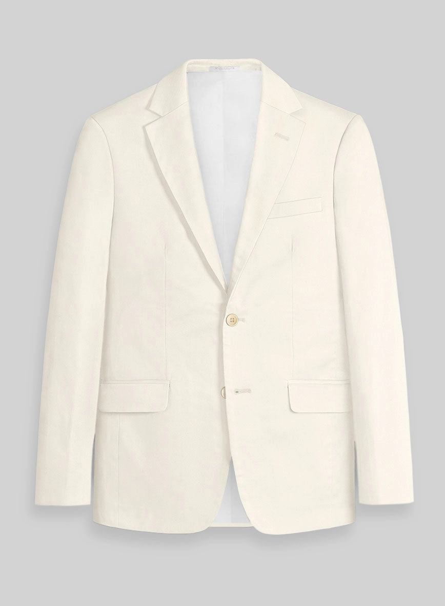 Cream Napoli Stretch Light Weight Cotton Suit