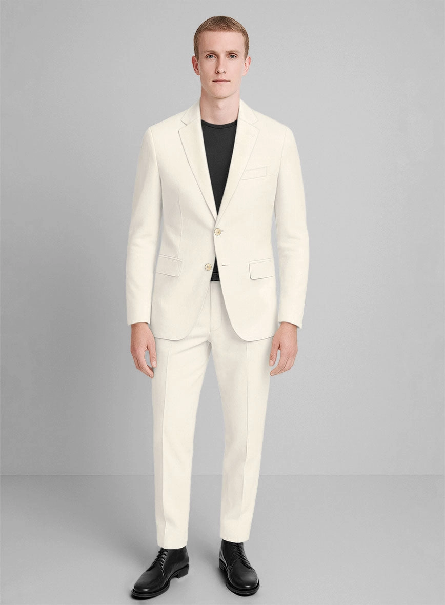 Cream Napoli Stretch Light Weight Cotton Suit