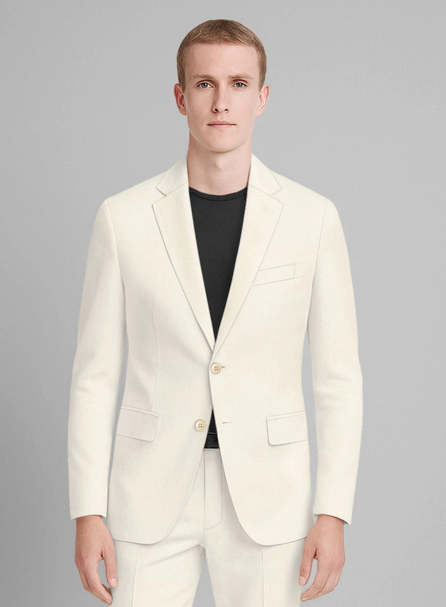 Cream Napoli Stretch Light Weight Cotton Suit