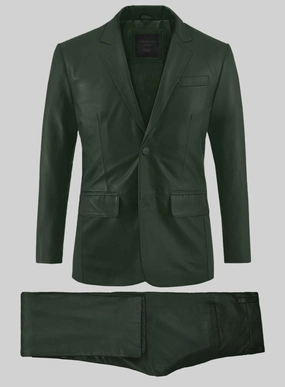 Deep Olive Leather Suit