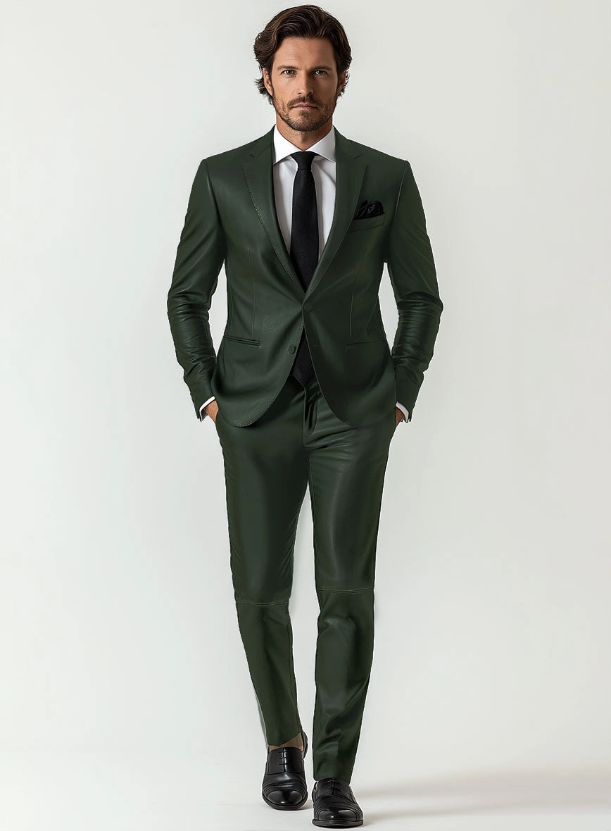 Deep Olive Leather Suit