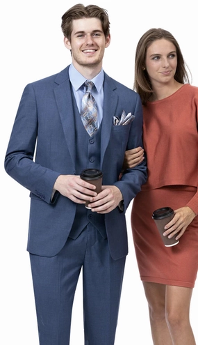 EJ Samuel M18022-MIDBLU Mens Suit