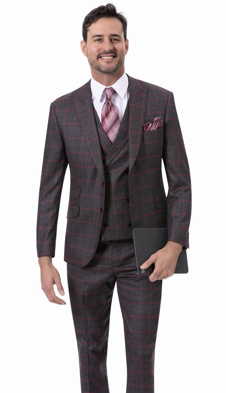 EJ Samuel M2783-BWR  Mens Suit