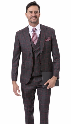EJ Samuel M2783-BWR  Mens Suit