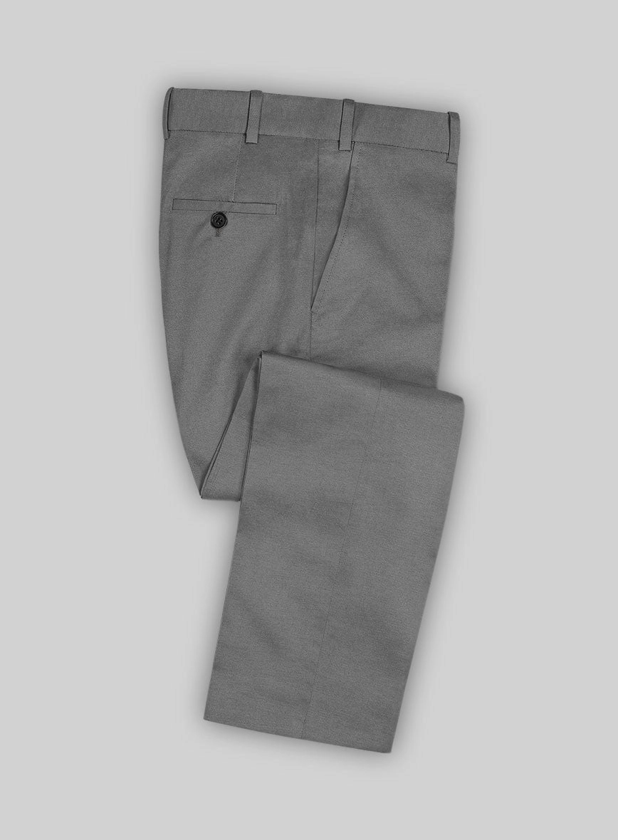 Gray Feather Cotton Canvas Stretch Suit