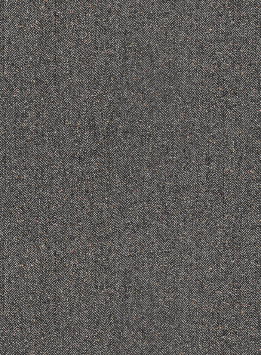 Gray Herringbone Flecks Donegal Tweed Suit