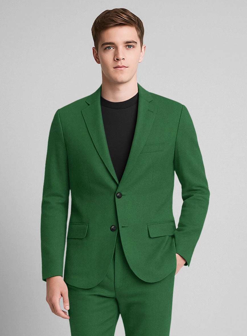 Green Napoli Stretch Light Weight Cotton Suit