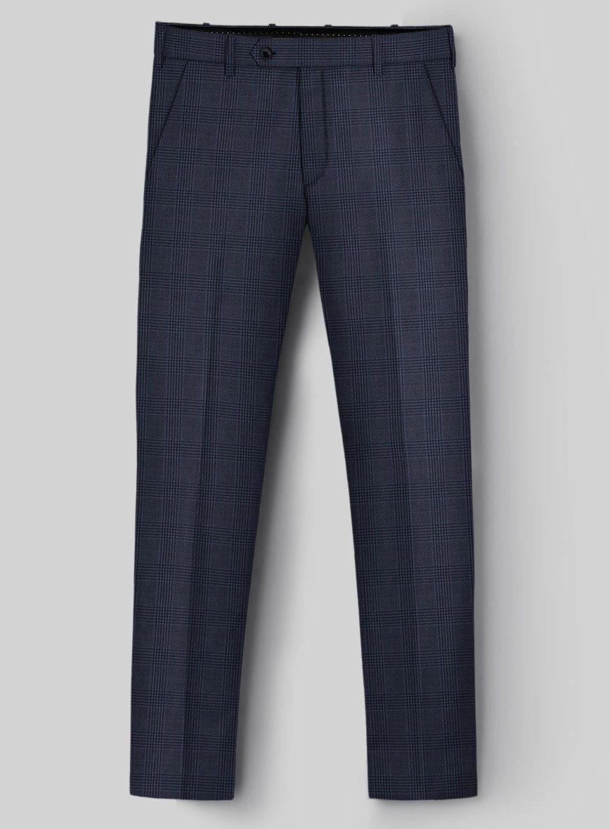Hardy Minnis Blue Checks Wool Suit