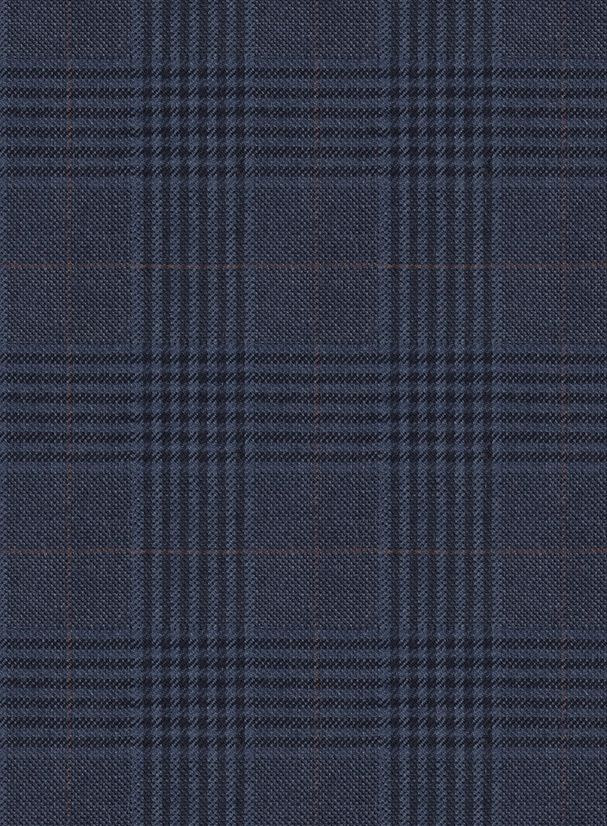 Hardy Minnis Blue Checks Wool Suit