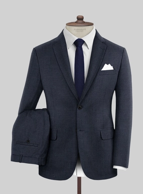 Hardy Minnis Blue Nailhead Wool Suit