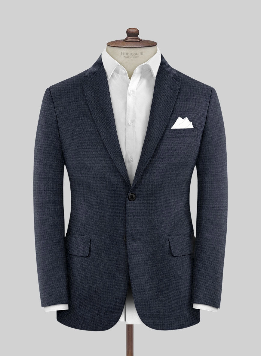 Hardy Minnis Blue Nailhead Wool Suit