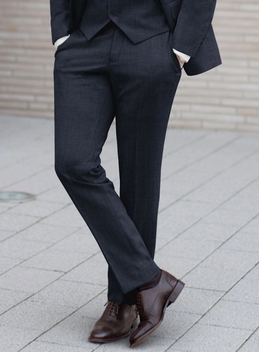 Hardy Minnis Blue Nailhead Wool Suit