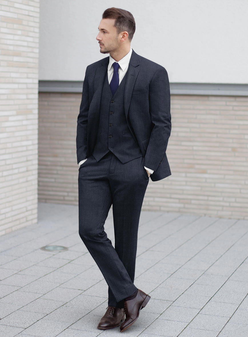 Hardy Minnis Blue Nailhead Wool Suit