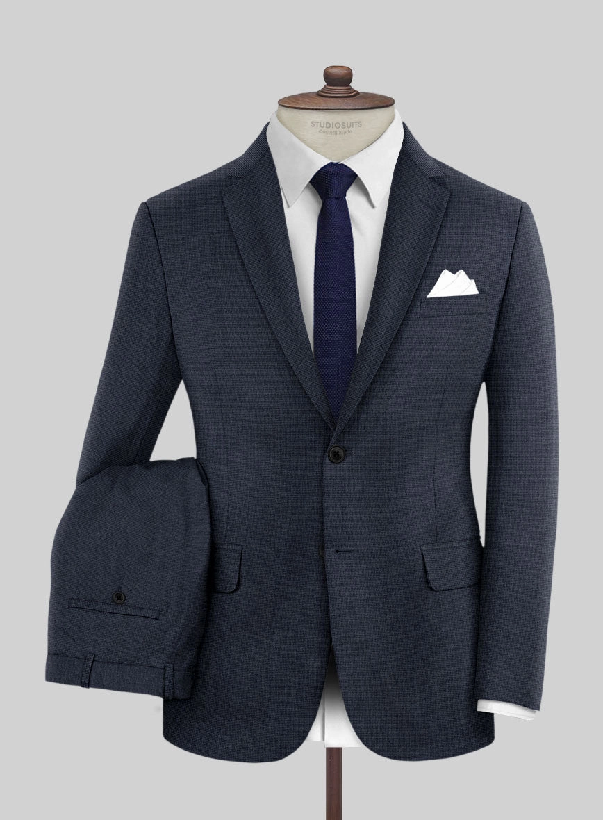 Hardy Minnis Blue Nailhead Wool Suit