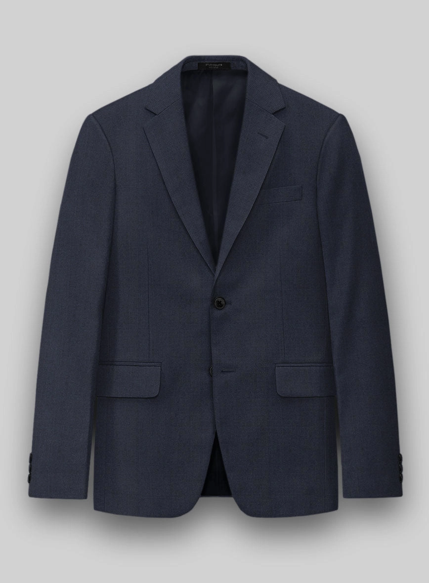 Hardy Minnis Dark Blue Nailhead Wool Suit