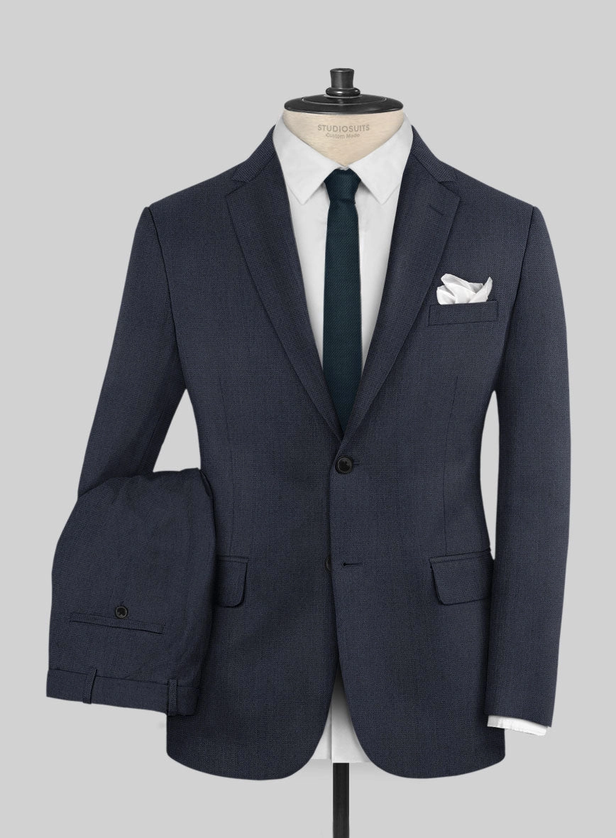 Hardy Minnis Dark Blue Nailhead Wool Suit