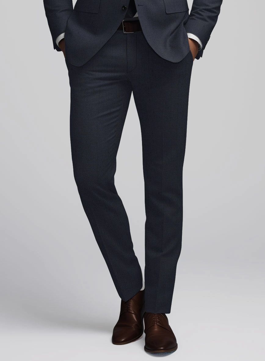 Hardy Minnis Dark Blue Nailhead Wool Suit