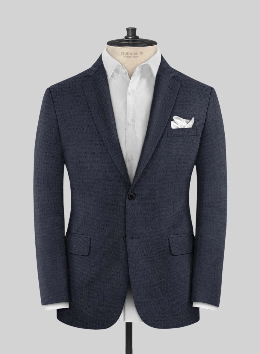 Hardy Minnis Dark Blue Nailhead Wool Suit