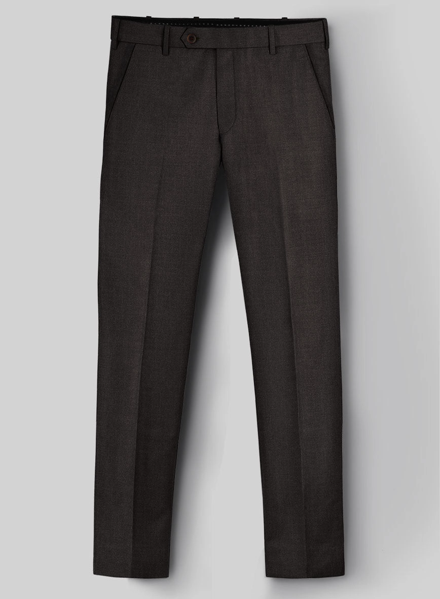 Hardy Minnis Dark Brown Sharkskin Wool Suit