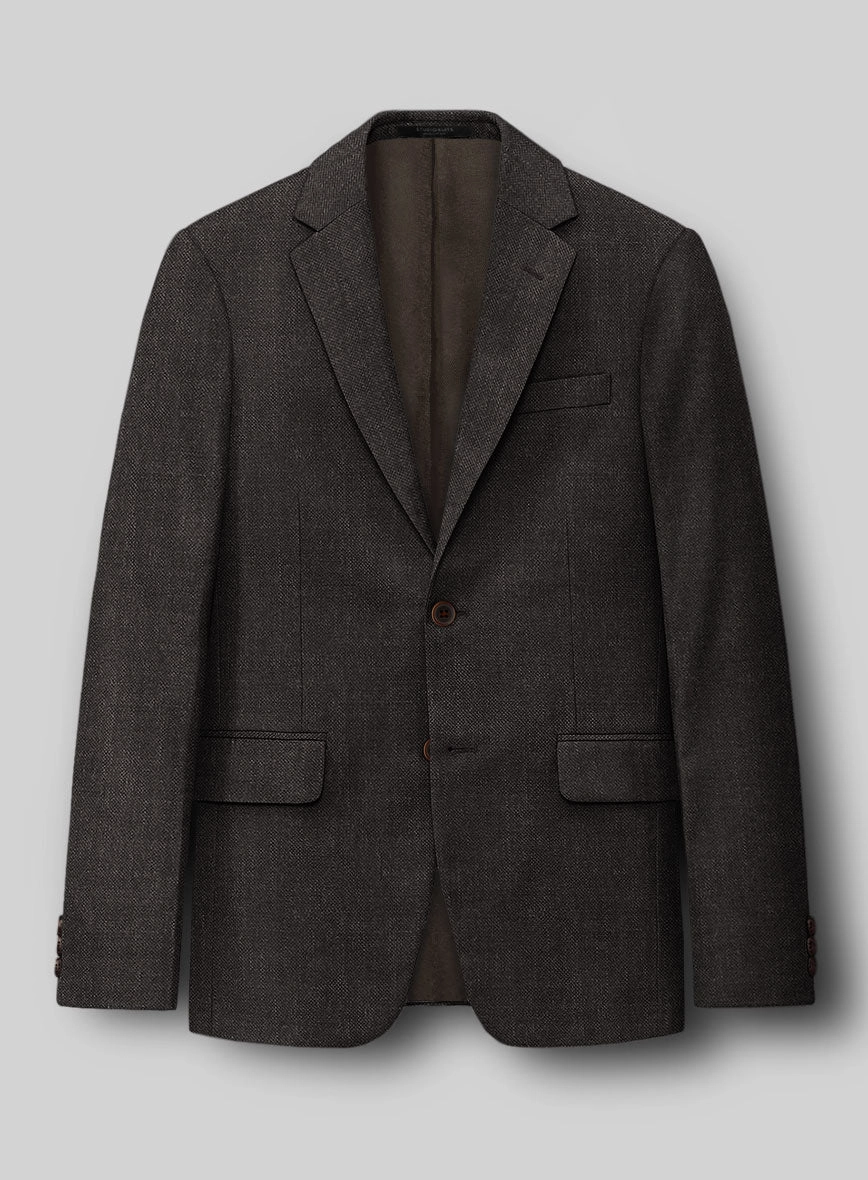 Hardy Minnis Dark Brown Sharkskin Wool Suit