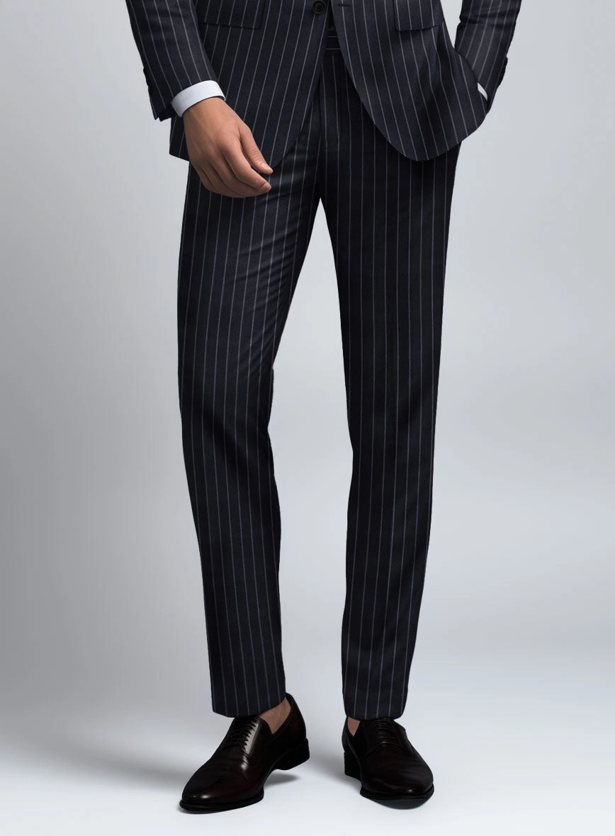 Hardy Minnis Deep Blue Rope Stripe Wool Suit