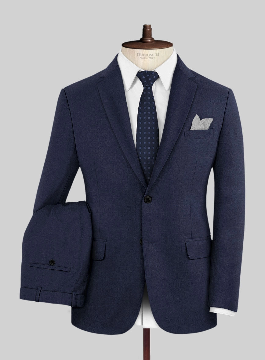 Hardy Minnis Navy Blue Twill Wool Suit