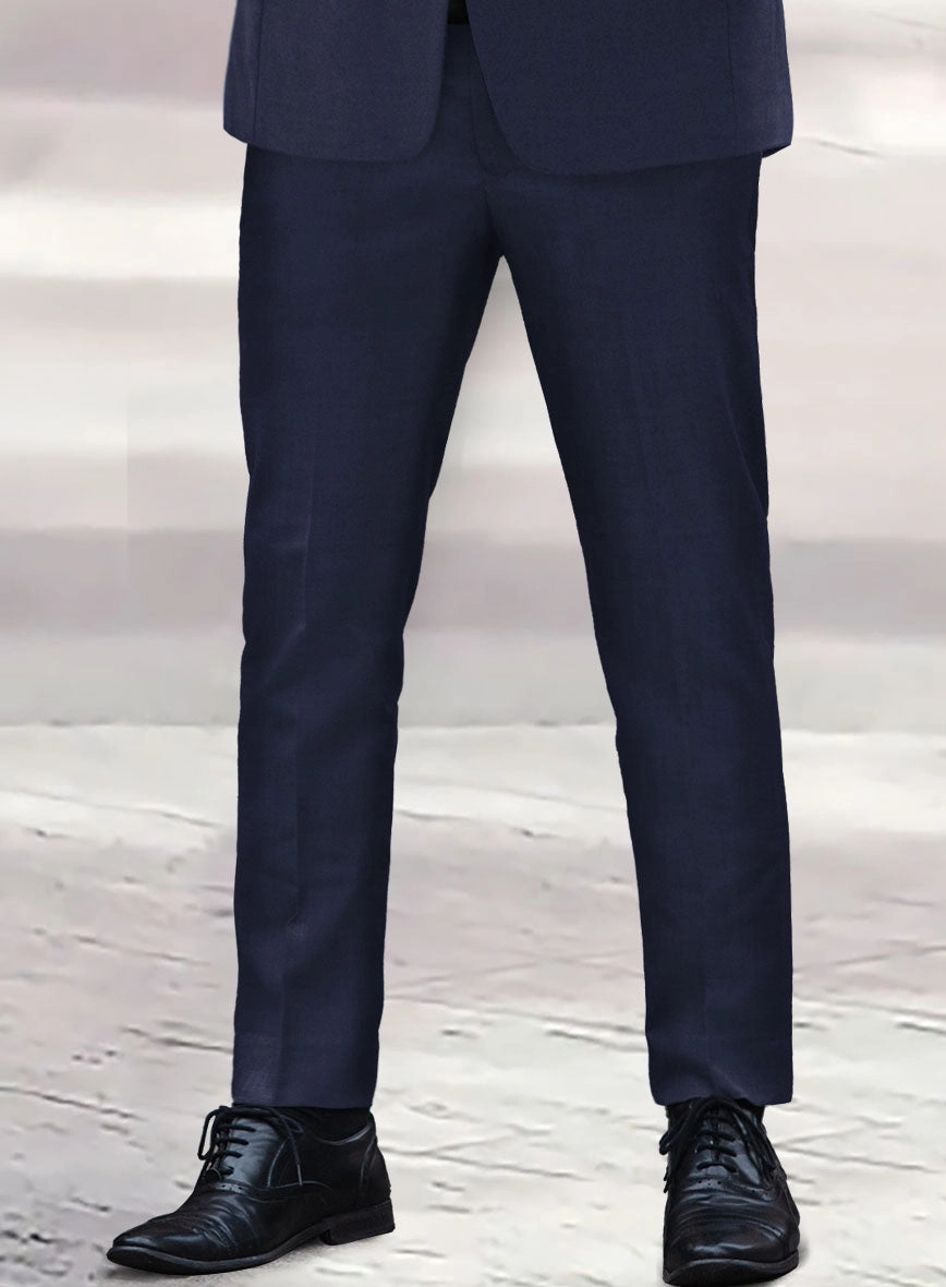 Hardy Minnis Navy Blue Twill Wool Suit