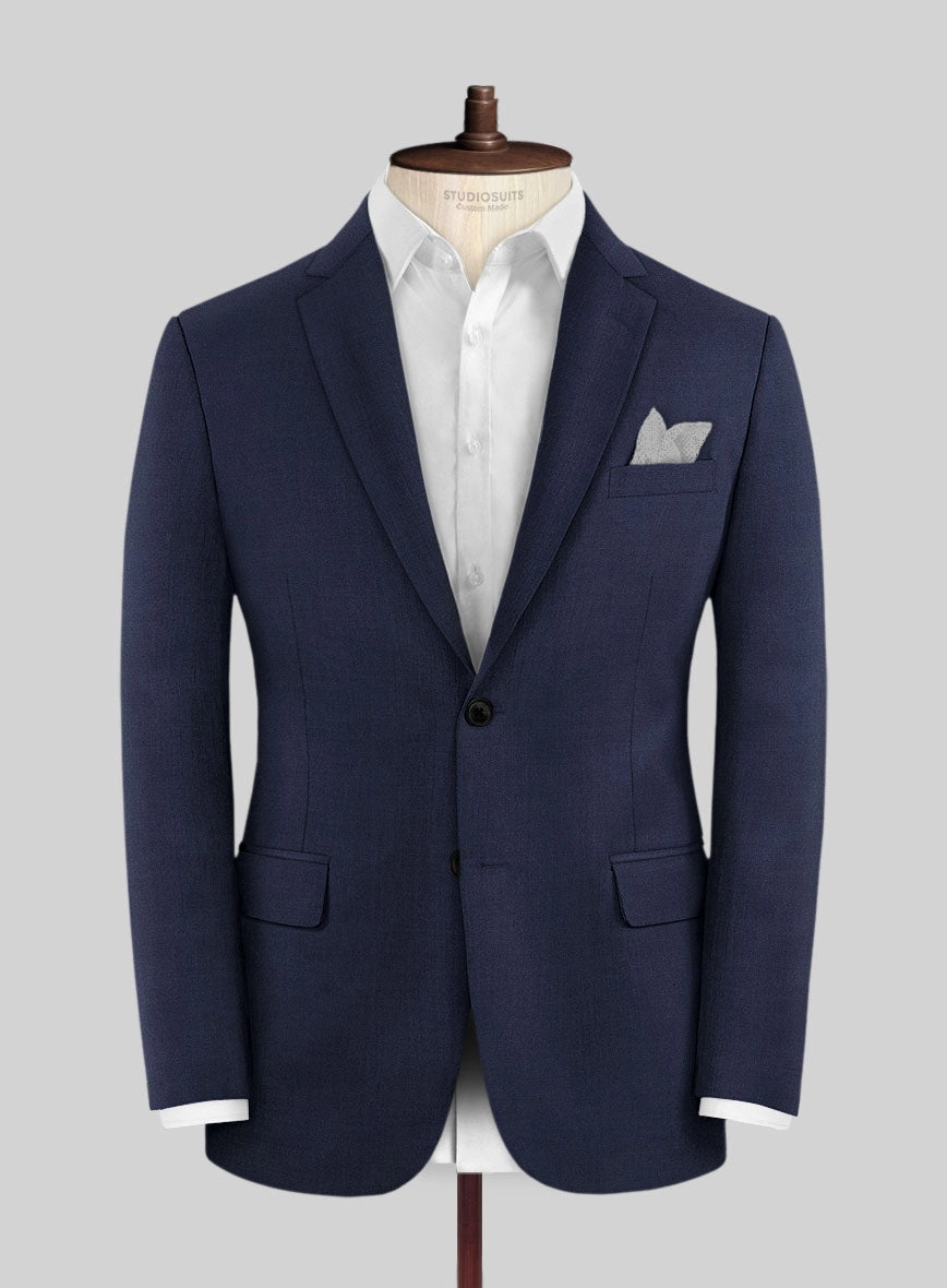 Hardy Minnis Navy Blue Twill Wool Suit