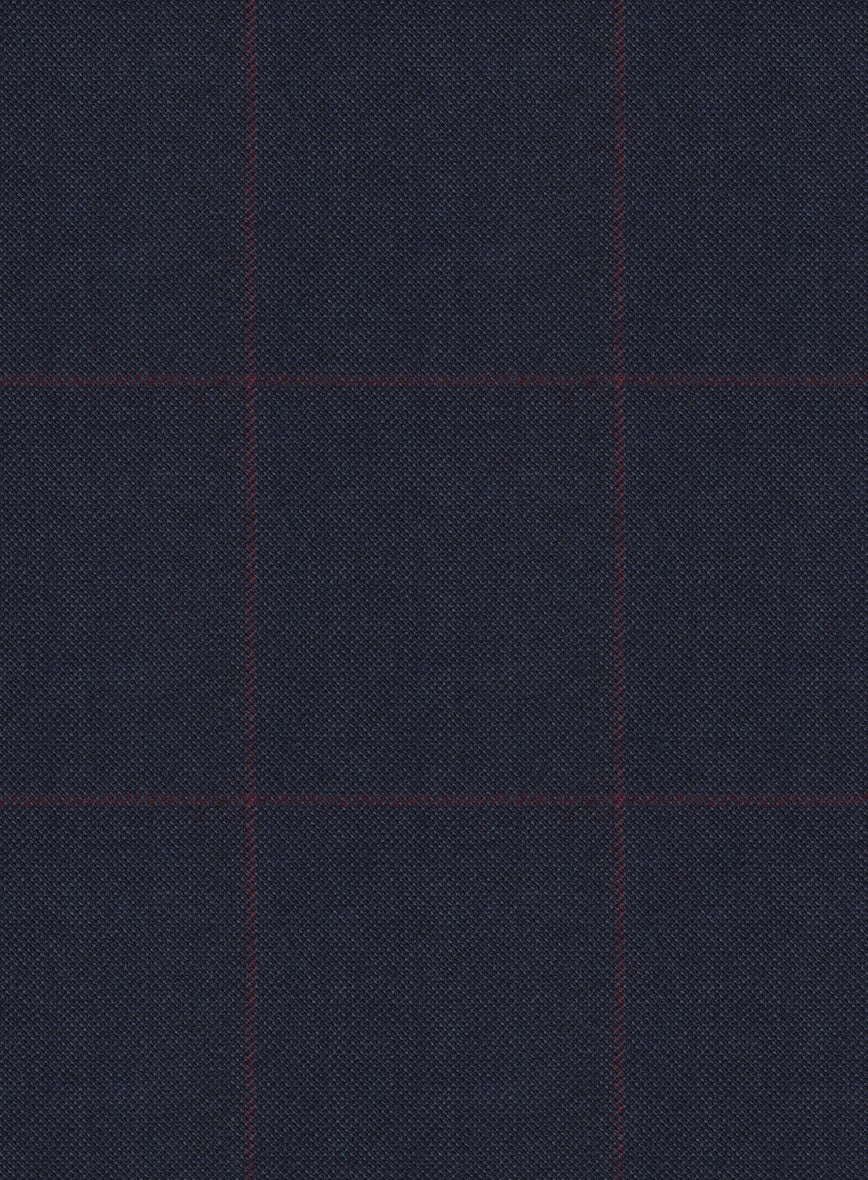 Hardy Minnis Pane Blue Wool Suit