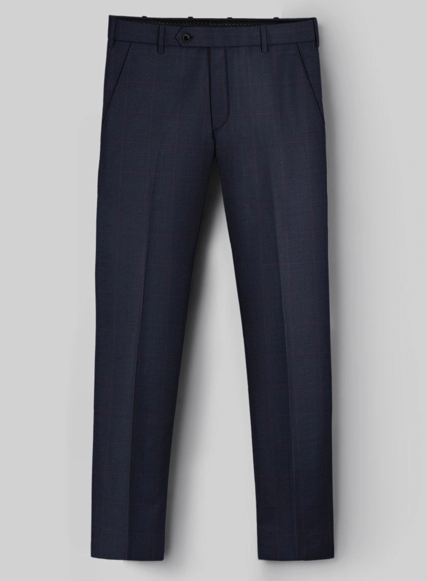 Hardy Minnis Pane Blue Wool Suit