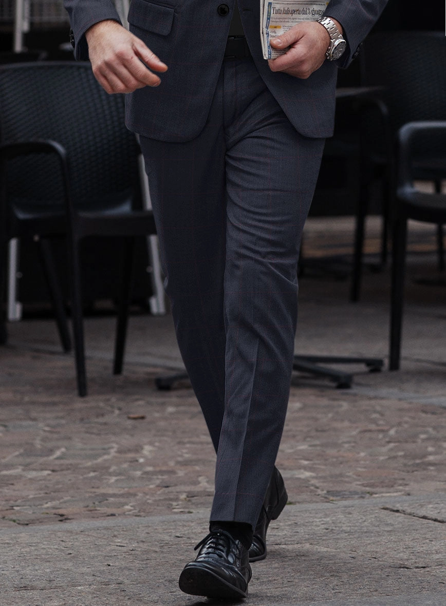 Hardy Minnis Pane Blue Wool Suit